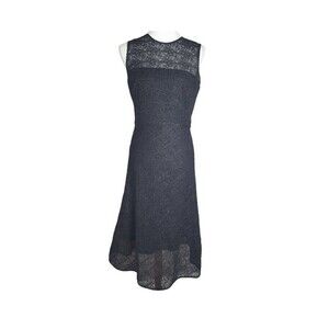 RAOUL Black Tara Bonded Dress Midi Sleeveless Sz S Quiet Luxury Minimalist Chic